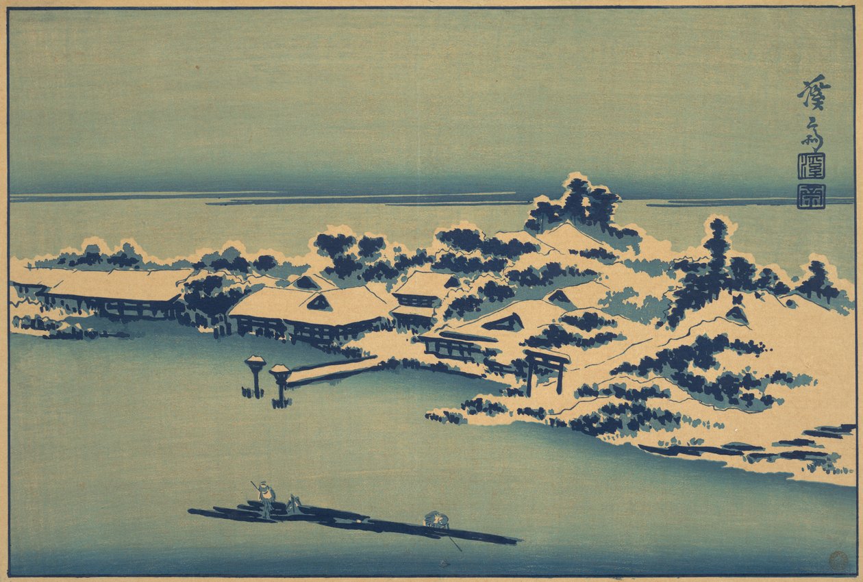 Paisagem de inverno, início de meados do século XIX. de Ikeda Eisen