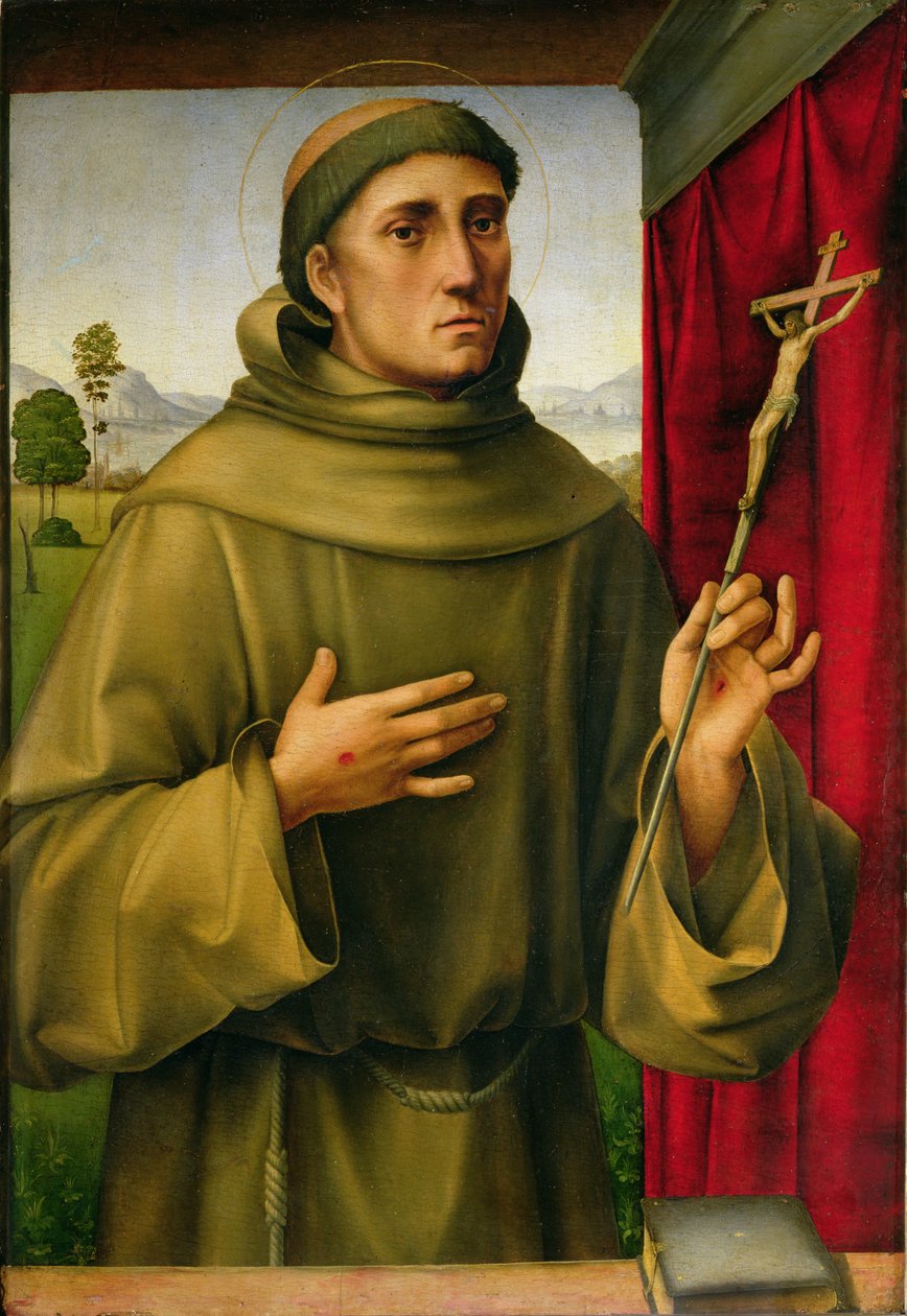 São Francisco de Assis, c.1490 (têmpera no painel) de Il Francia