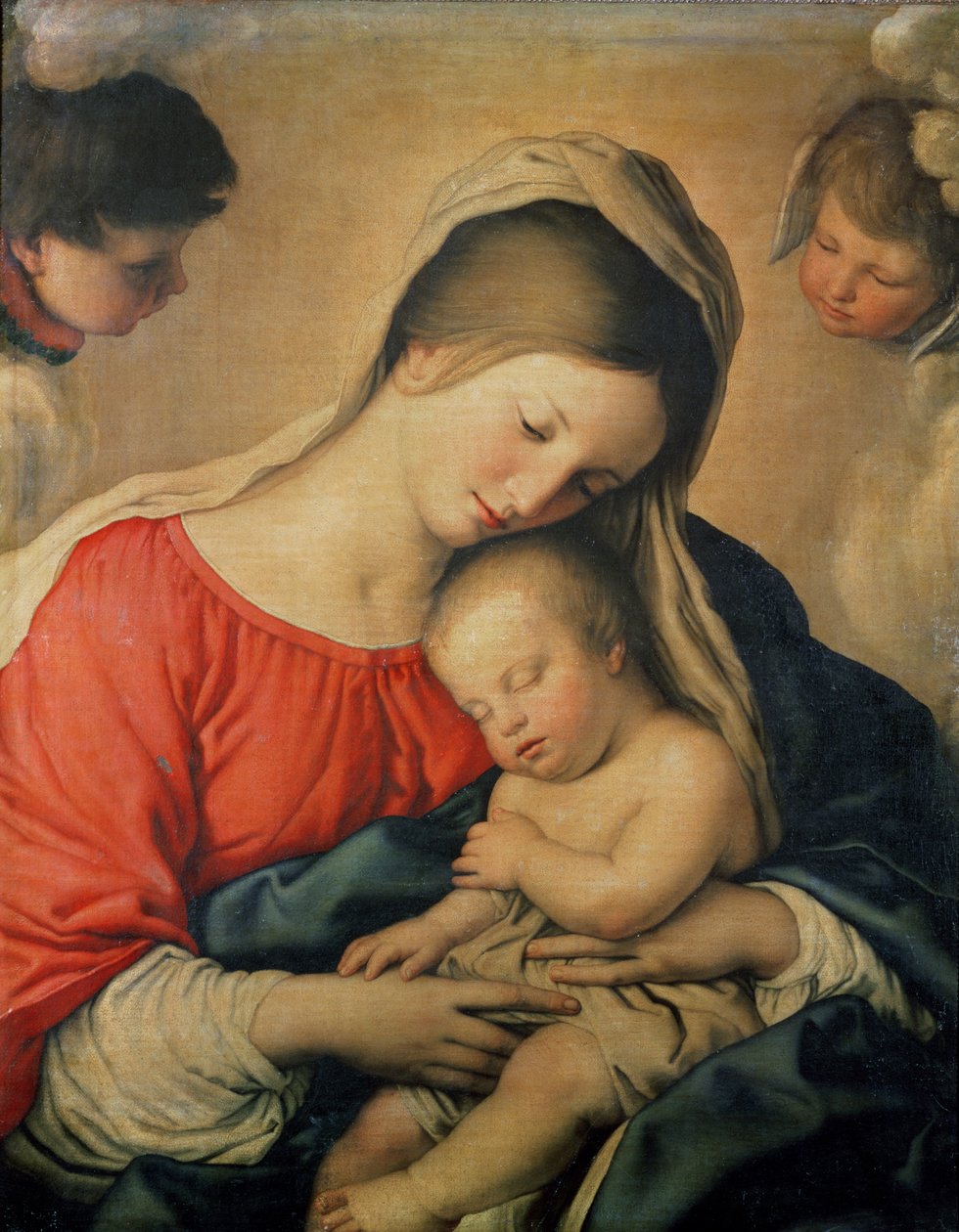 A criança de cristo dormir de Il Sassoferrato