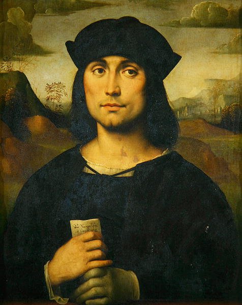 Retrato do Evangelista Scappi (tempera sobre madeira) de Il  Francia
