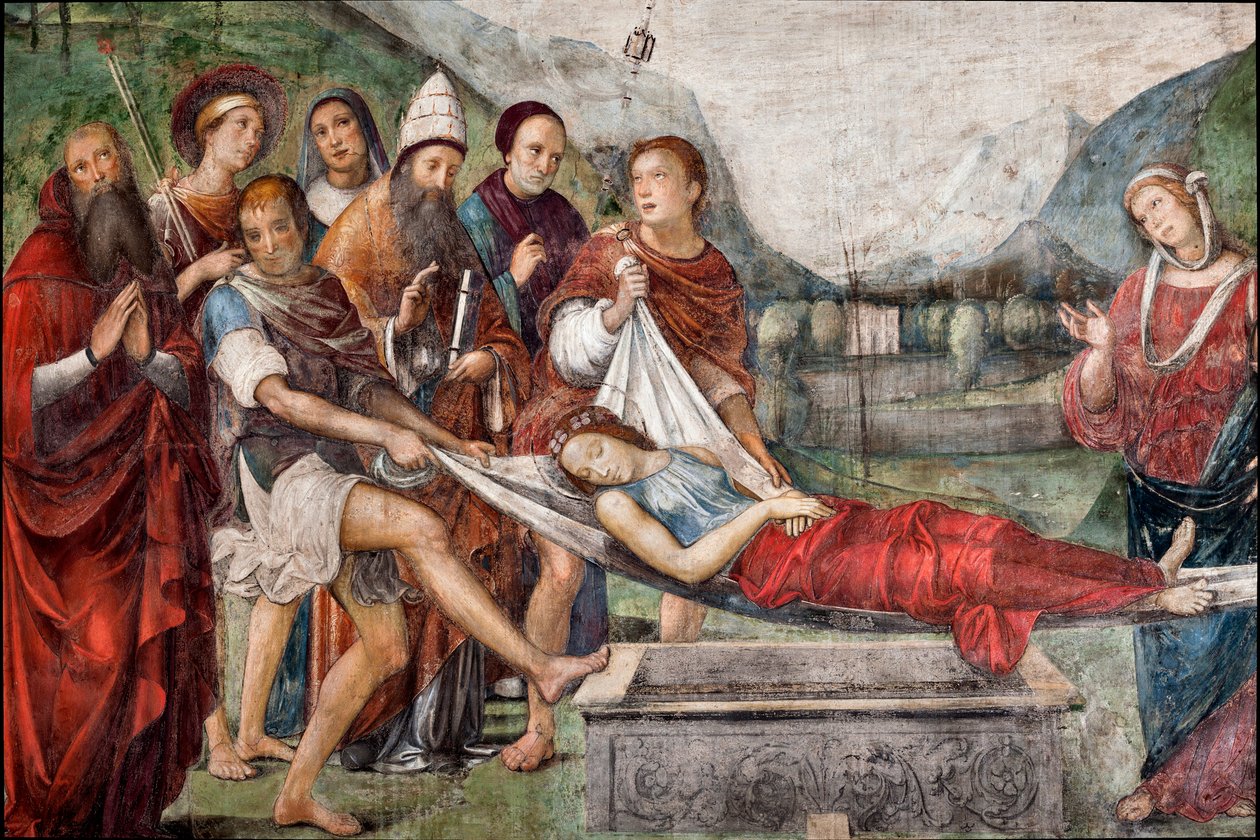 O Funeral de Santa Cécile, detalhe de Il  Francia