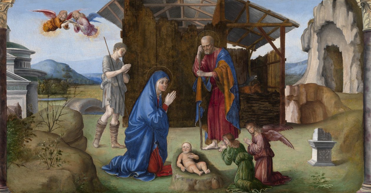 A Natividade (óleo sobre painel) de Il (1450 1517) Francia