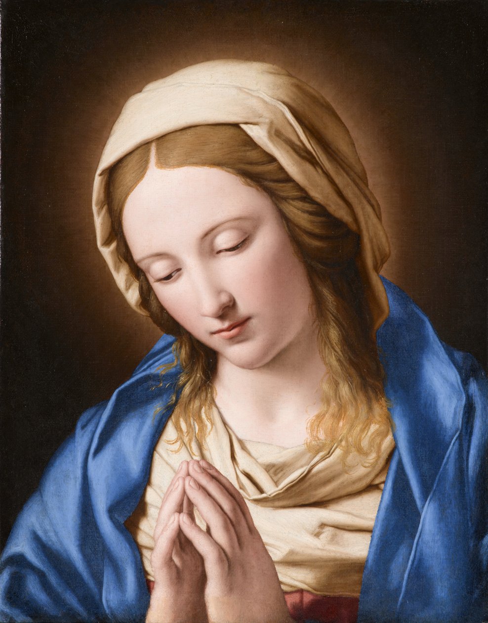 A Virgem em Oração, c. 1645-1655 (óleo sobre tela) de Il  Sassoferrato