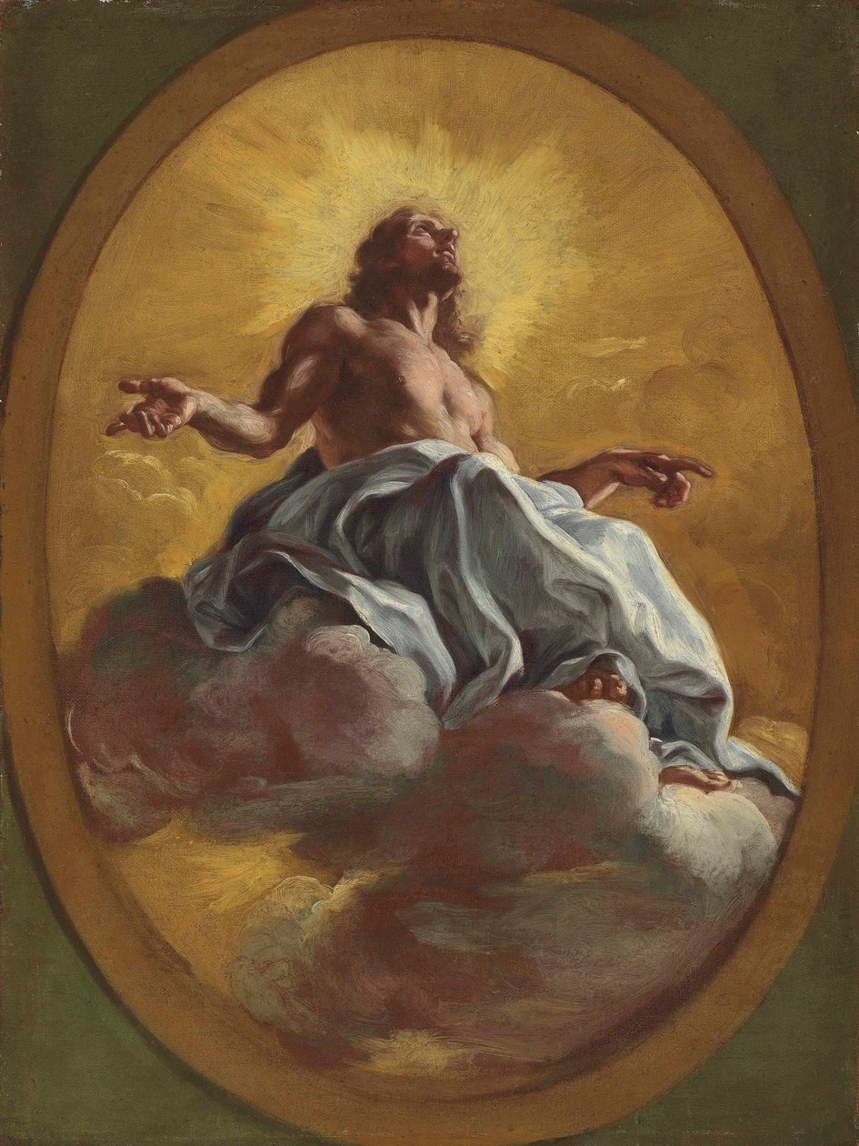 Cristo na Glória, em um oval pintado de Il Baciccio