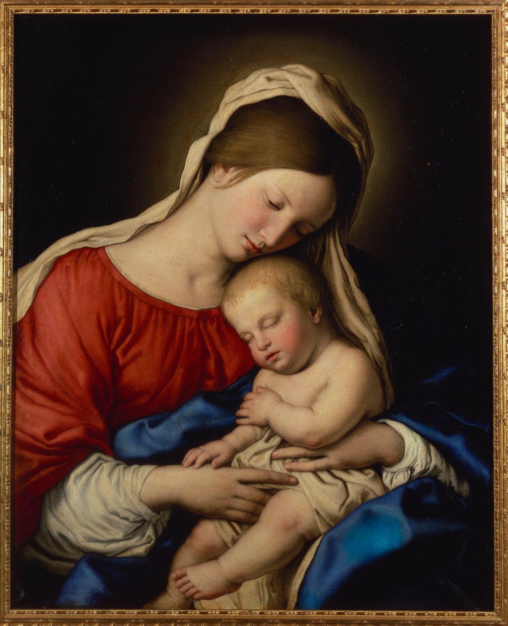 A Madona com o Menino Jesus dormindo de Il Sassoferrato