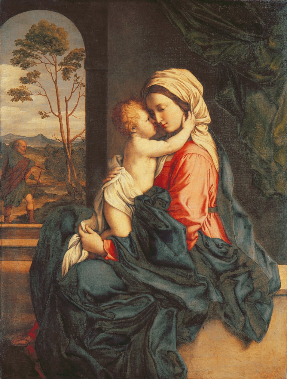 A Virgem e o Filho Abraçando c.1660-85 de Il Sassoferrato