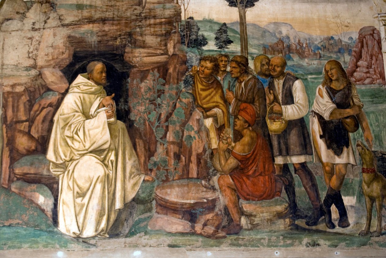 Vida de São Bento, Cena 7: Bento instrui os camponeses de Il Sodoma