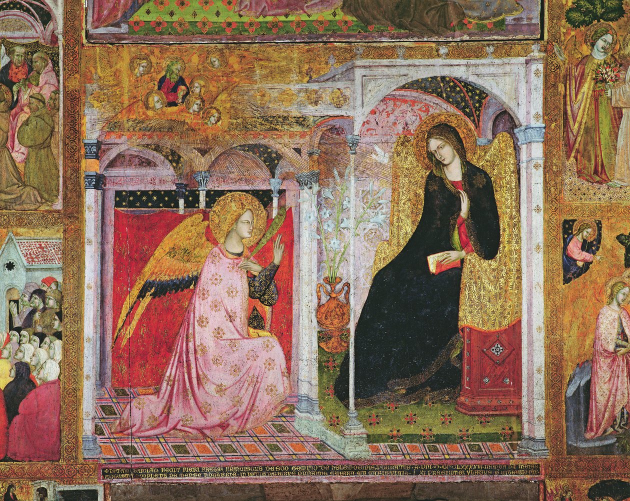 A Anunciação, afresco da Porciúncula, 1393 de Ilario da Viterbo