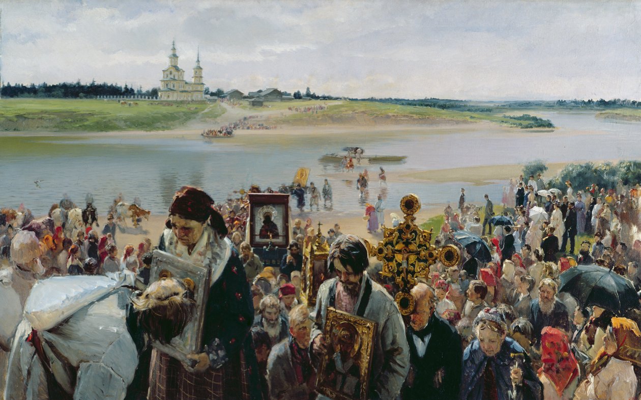 Uma procissão religiosa de Illarion Mikhailovich Pryanishnikov