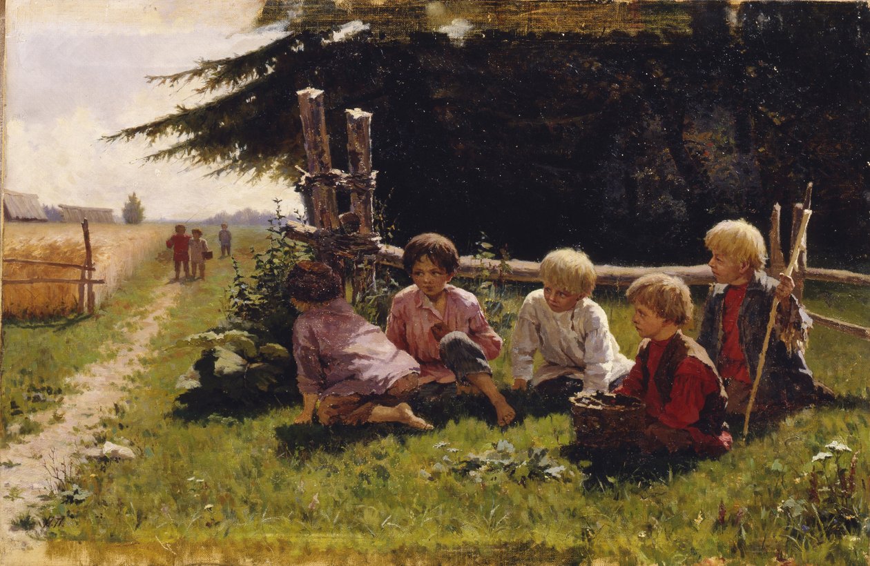 Crianças em emboscada de Illarion Mikhailovich Pryanishnikov