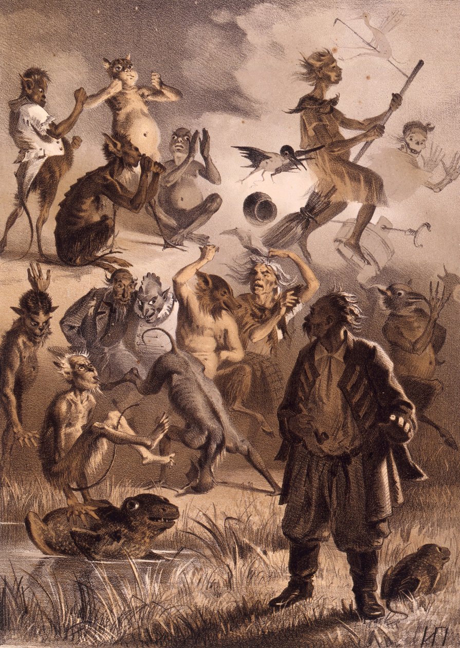 Ilustração para o conto The Lost Letter from Evenings on a Farm Near Dikanka de Nikolai Gogol, de Illarion Mikhailovich Pryanishnikov
