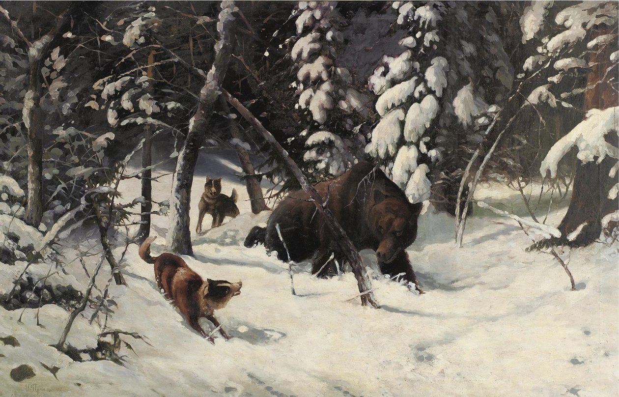 A caça ao urso de Illarion Mikhailovich Pryanishnikov