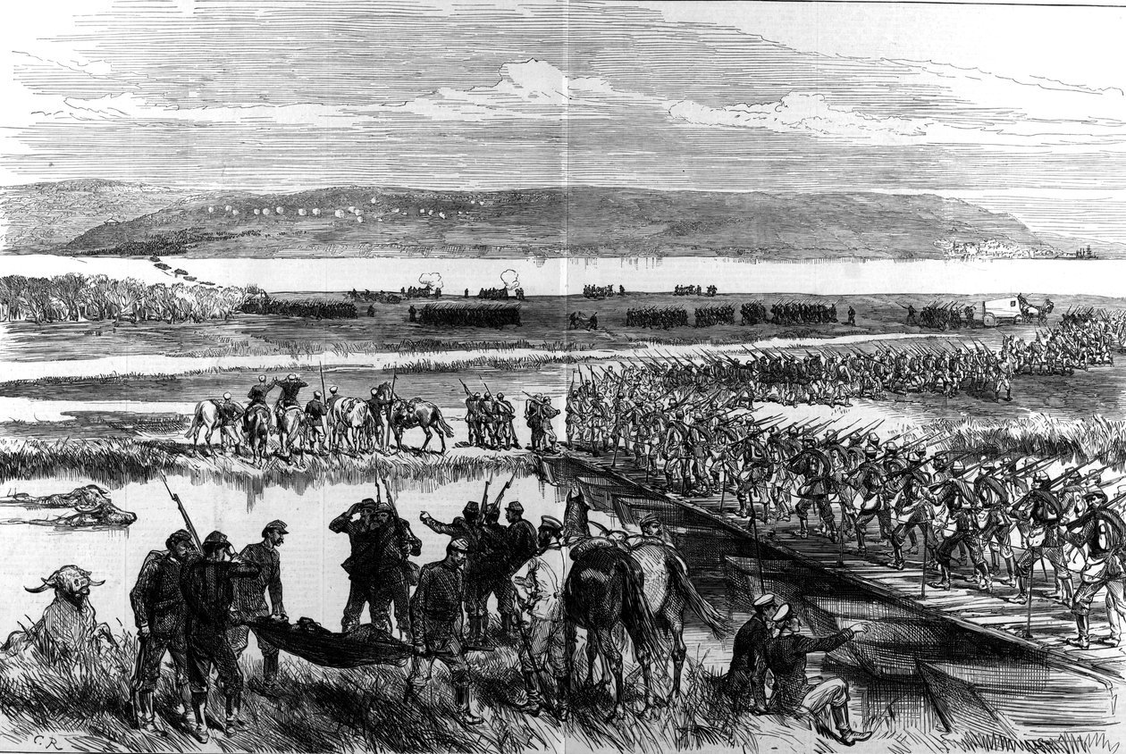 A passagem do Danúbio pelos russos em Simnitza de Illustrated London News