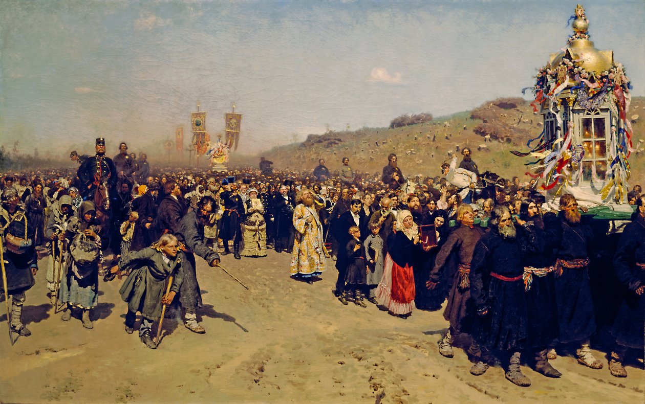 Krestny Khod (procissão religiosa) em Kursk Gubernia de Ilya Efimovich Repin