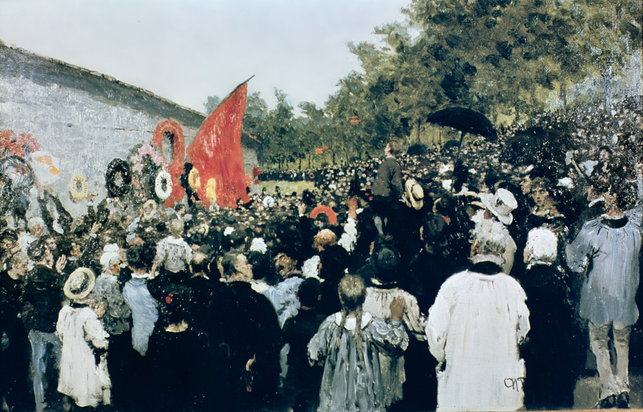 Encontro no Mur des Federes - Pere Lachaise, 1883 de Ilya Efimovich Repin
