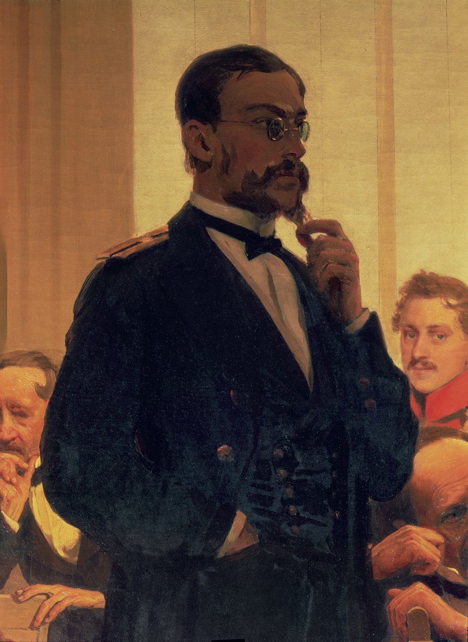 Nikolai Andreyevich Rimsky-Korsakov (1844-1908), de compositores eslavos, de 1890 (detalhe) de Ilya Efimovich Repin