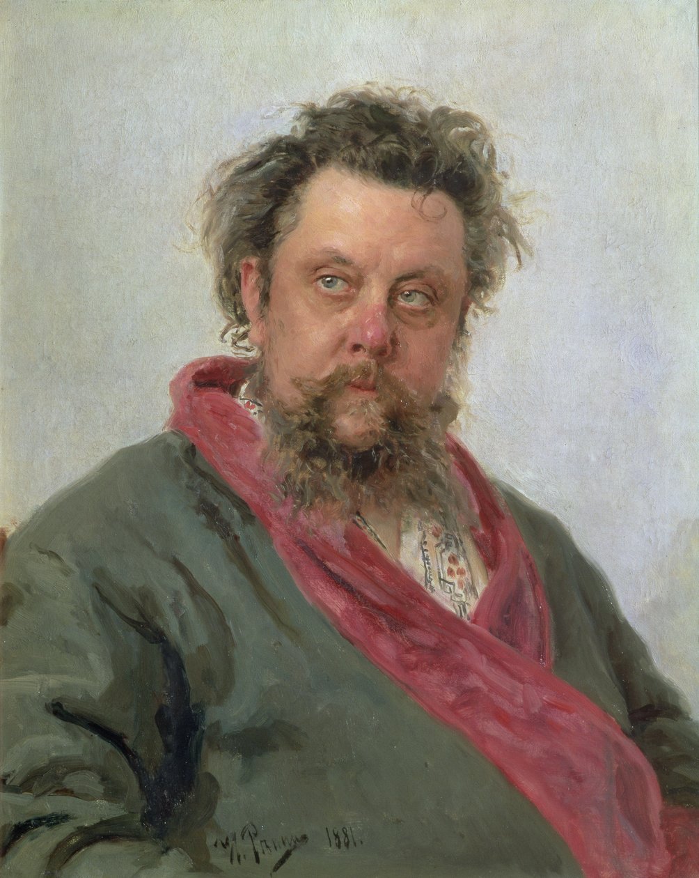 Retrato de Modesto Petrovich Moussorgsky (1839-81) 1881 de Ilya Efimovich Repin