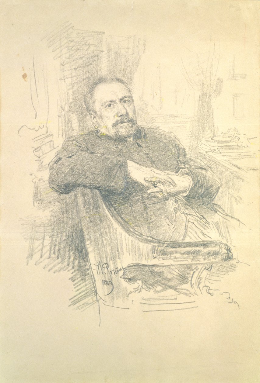 Retrato de Nikolai Leskov (1831-1895), 1889 de Ilya Efimovich Repin