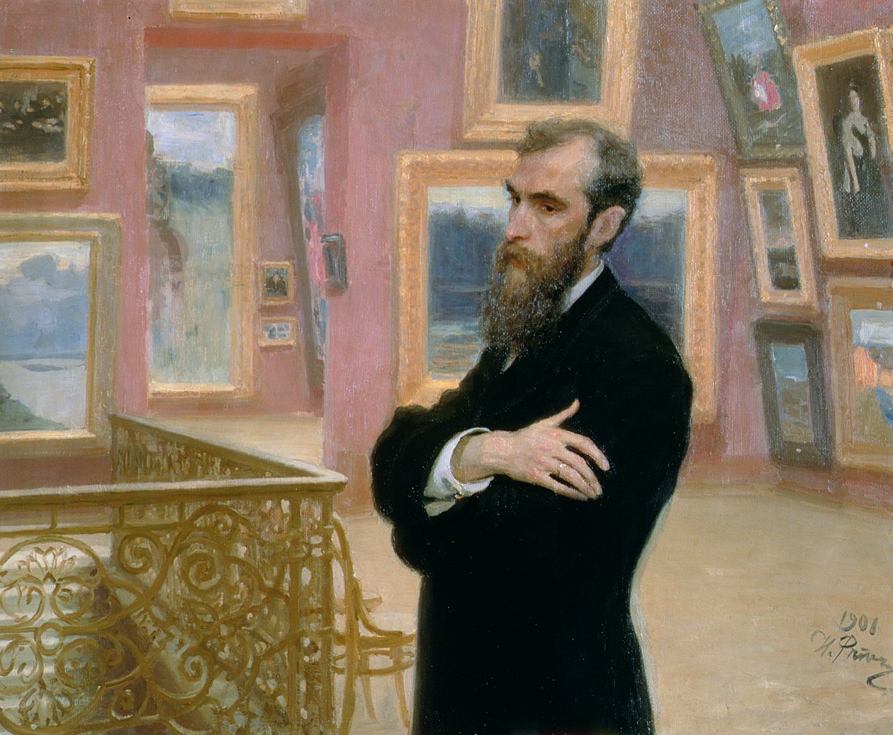Retrato de Pavel Tretyakov (1832-98) na Galeria, 1901 de Ilya Efimovich Repin