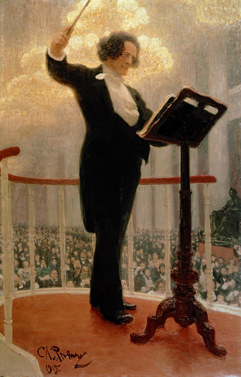 Retrato do compositor russo Anton Grigoryevich Rubinstein (1829-1894) 1915 de Ilya Efimovich Repin