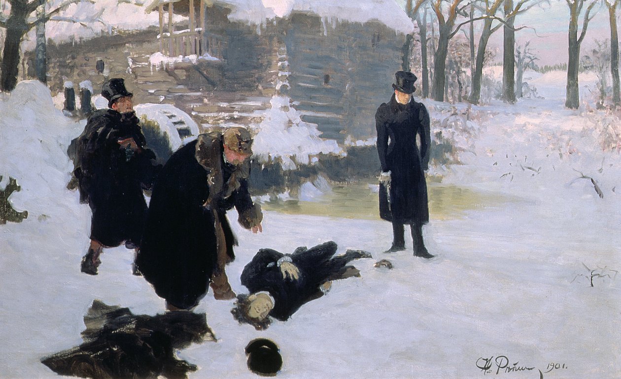O duelo de 1901 de Ilya Efimovich Repin
