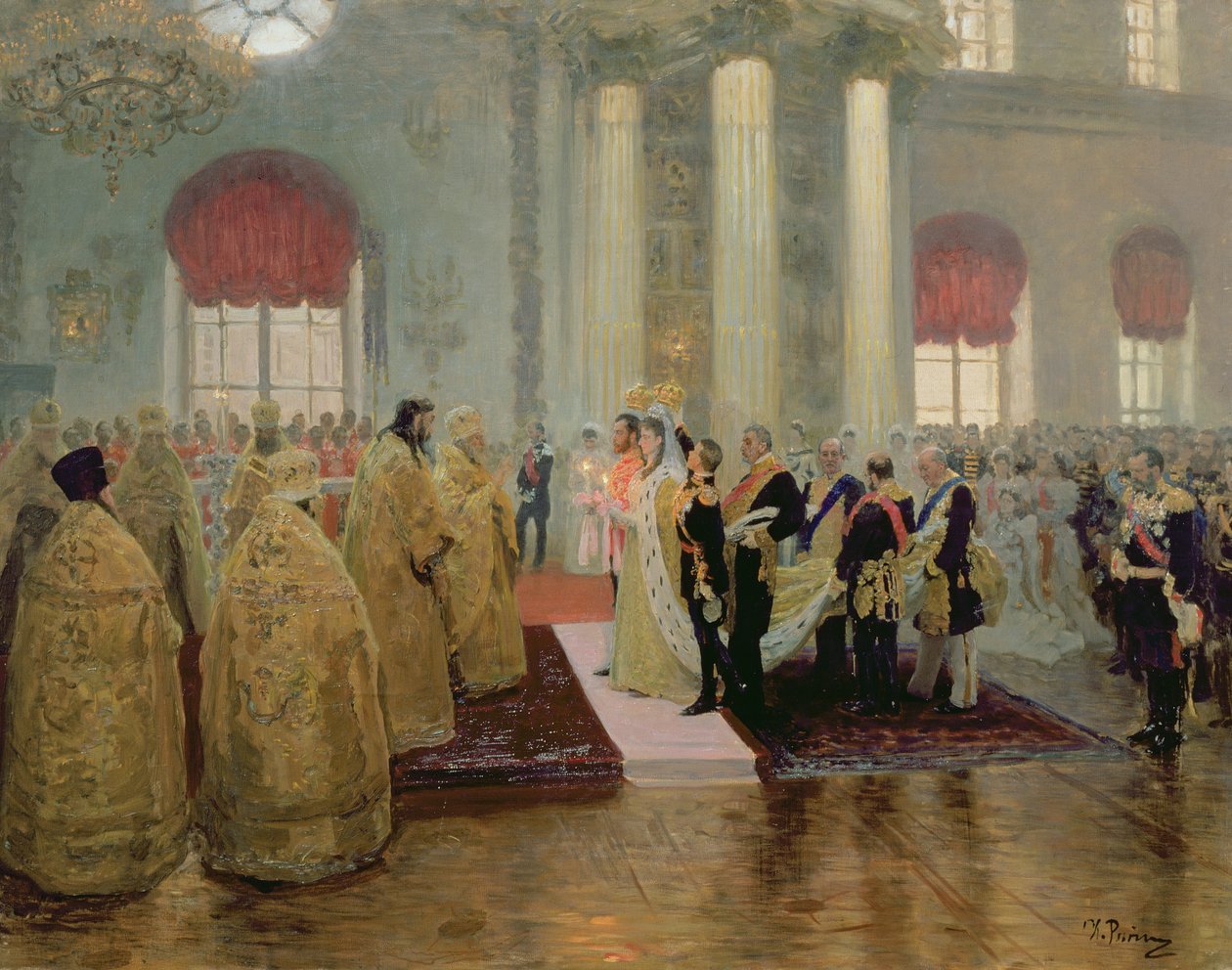 O casamento do czar Nicolau II (1868-1918) e Alexandra Feodorovna (1872-1918) 1894 de Ilya Efimovich Repin