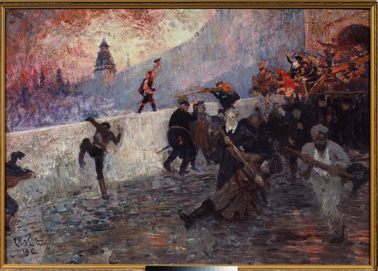 O cerco de Moscou, pelo exército de Napoleão, em 1812 de Ilya Efimovich Repin