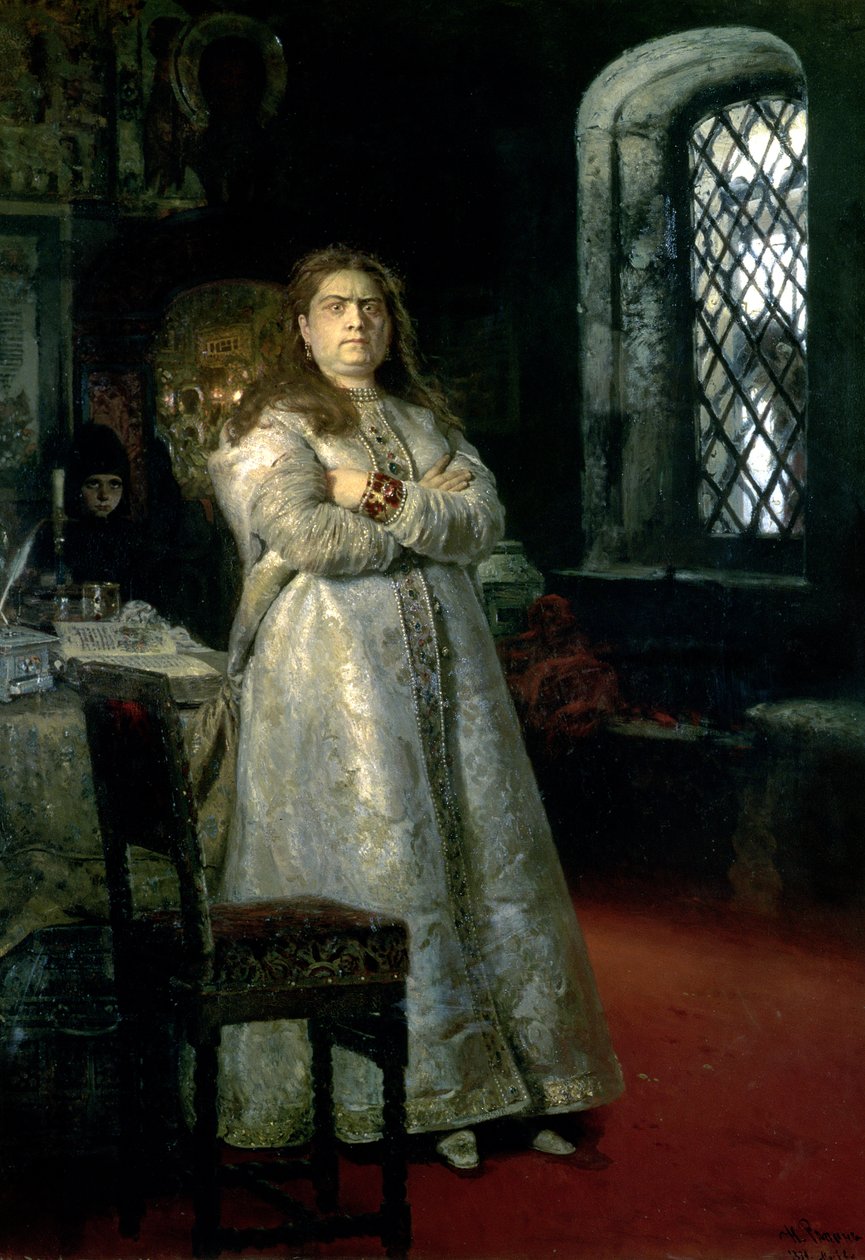 Tsarevna Sophia Alexeevna (1657-1704) no Convento de Novodevitchy, 1879 de Ilya Efimovich Repin