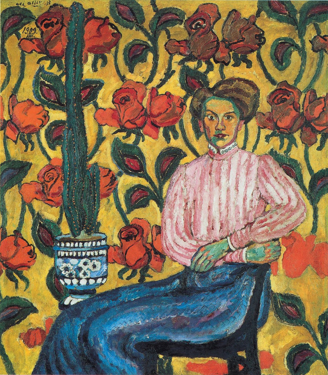 Retrato de Varvara Petrovna Vinogradova, 1909 de Ilya Ivanovich Mashkov