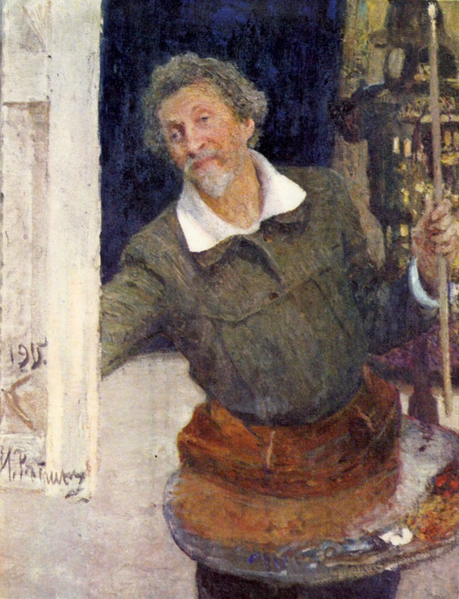 Auto-retrato no worknEspanol: trabalho auto-retrato: n de Ilya Efimovich Repin