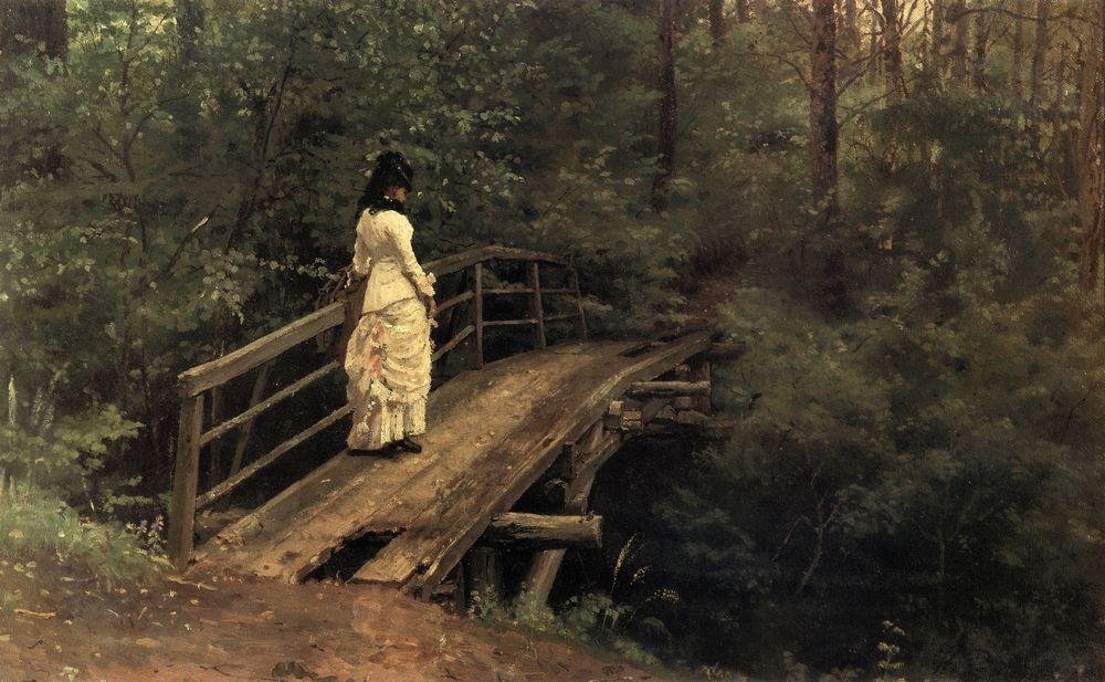 Paisagem de verão Vera Alekseyevna Repina em uma ponte em Abramtsevo de Ilya Efimovich Repin