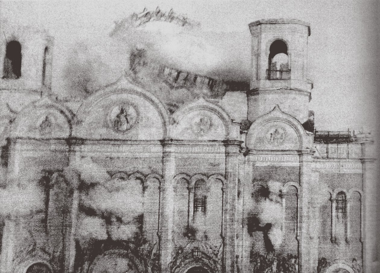 A demolição da Catedral de Cristo Salvador em Moscou, 1931 de Ilya Arnoldovich Ilf