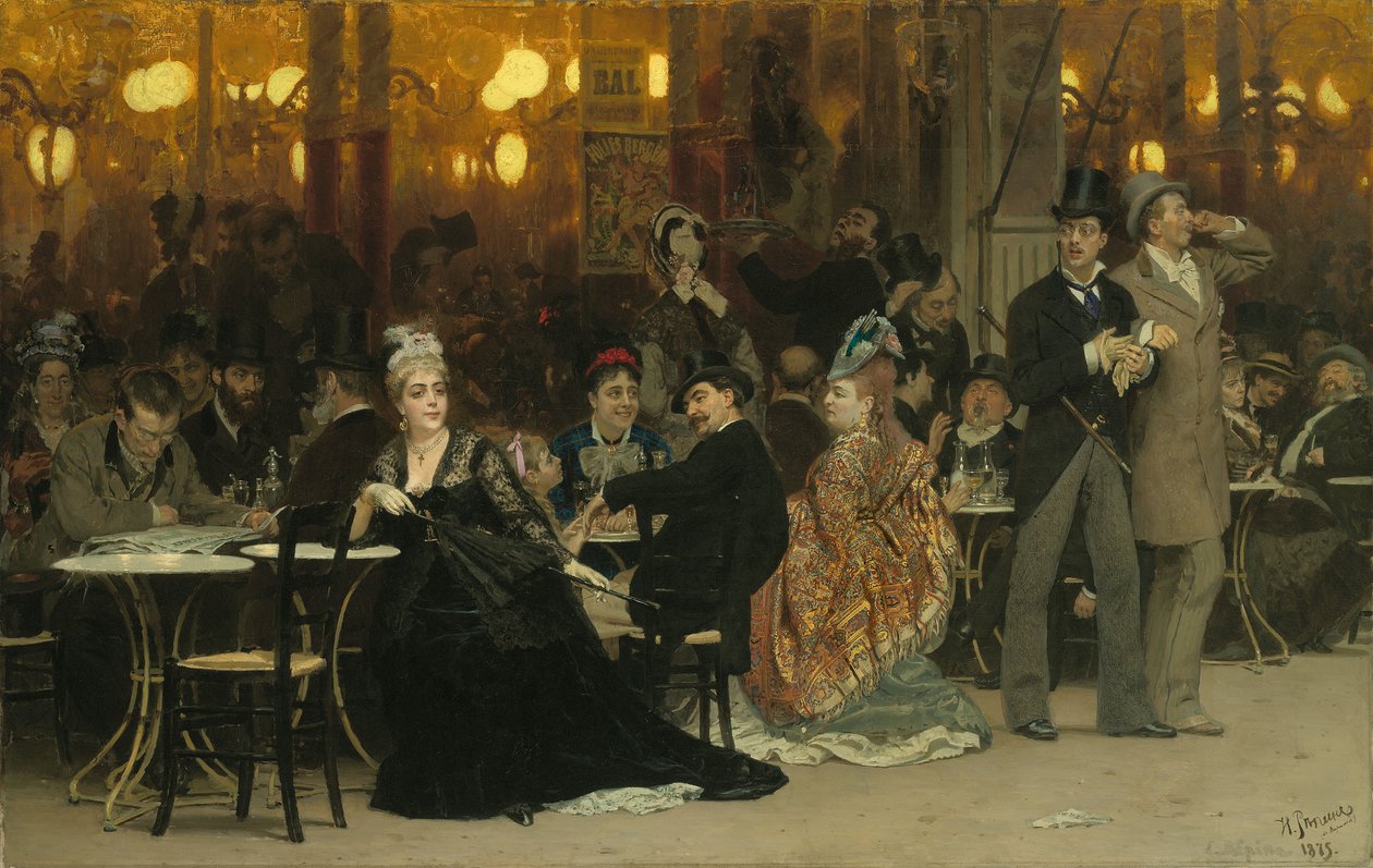 Um café parisiense, 1875 de Ilya Efimovich Repin