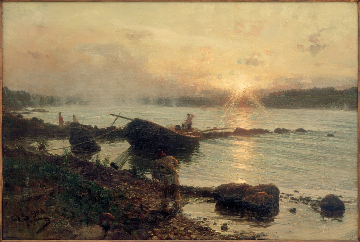 No Dwina ocidental. Nascer do sol de Ilya Efimovich Repin