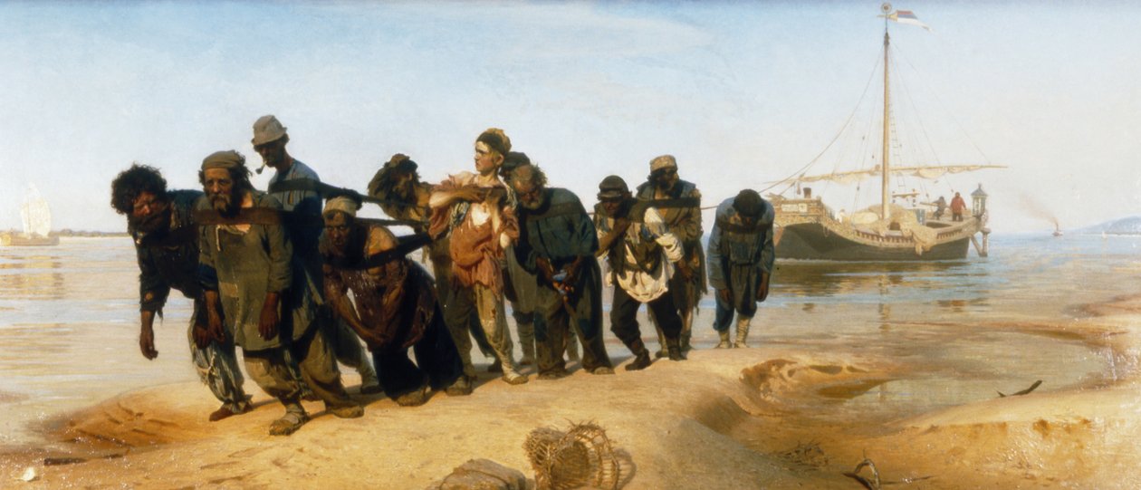Transportadores de barcaças no Volga (Rússia) de Ilya Efimovich Repin