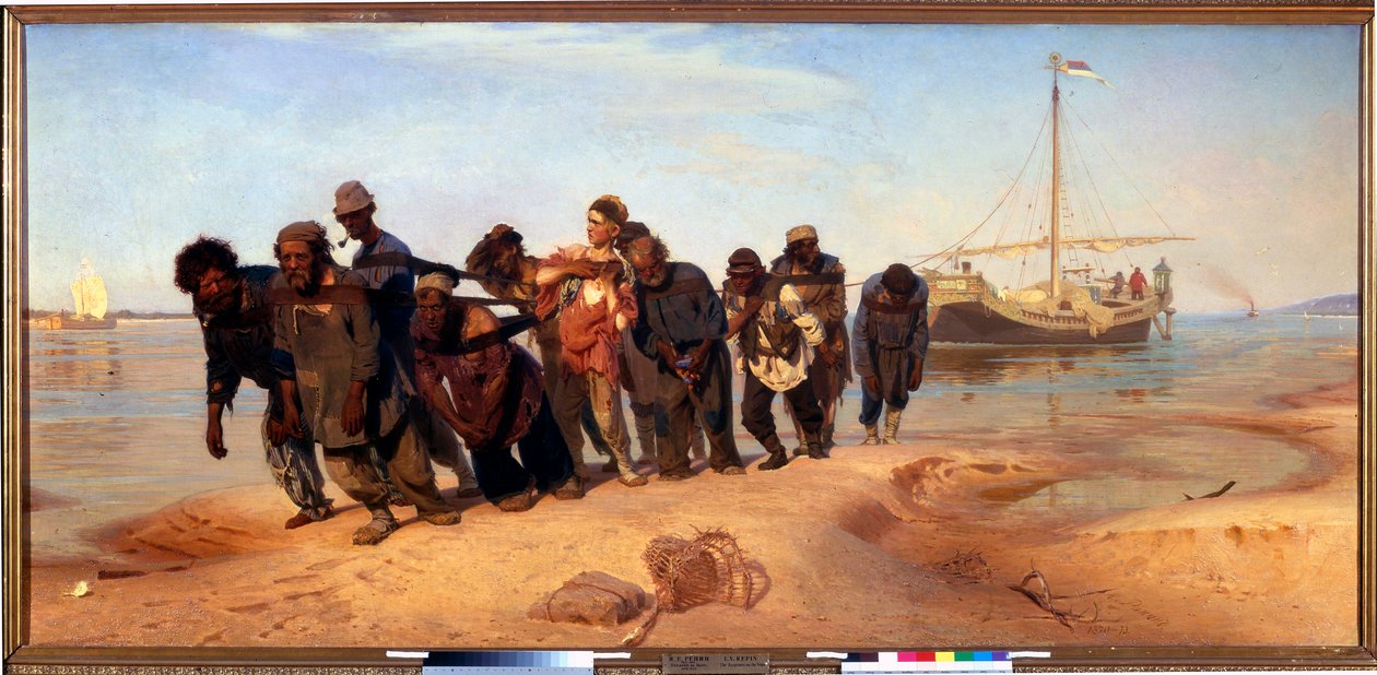 Transportadores de barcaças no Volga (Rússia) de Ilya Efimovich Repin