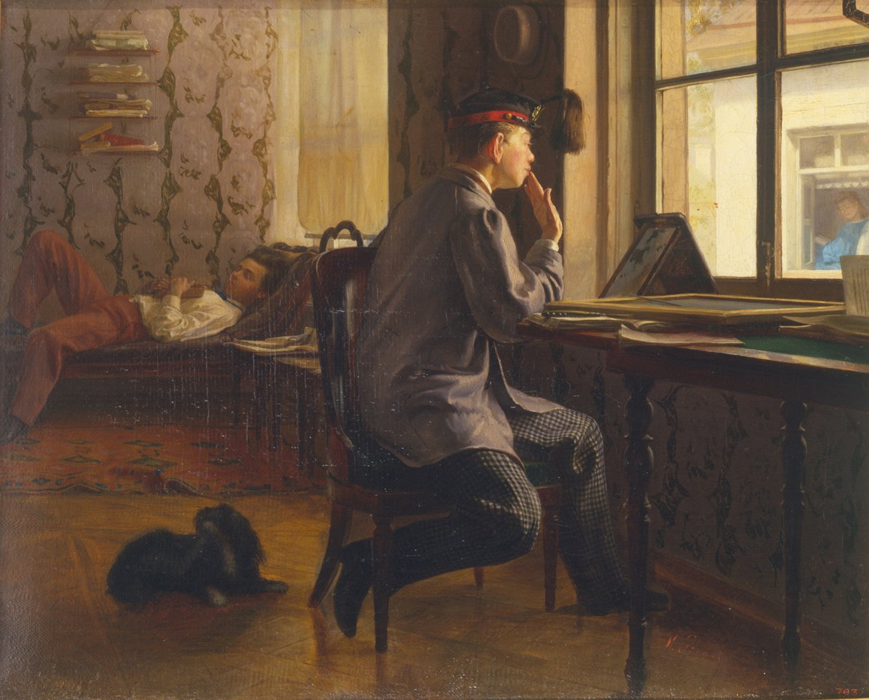 Preparação para exames, 1864 de Ilya Efimovich Repin