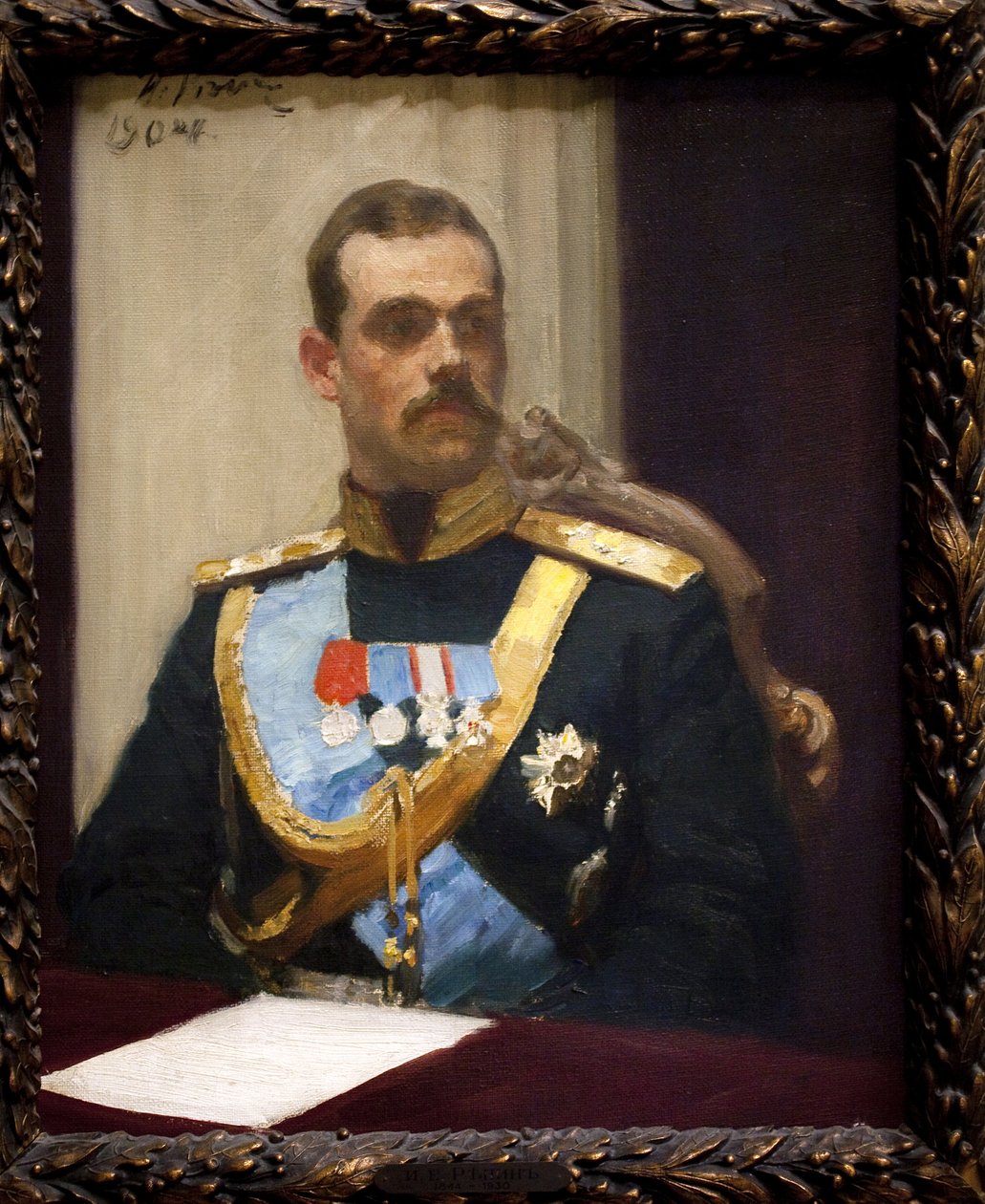 Grão-Duque Mikhail Alexandrovich Romanov, ou Michael da Rússia (1878-1918). Óleo sobre tela de Ilya Efimovich Repin