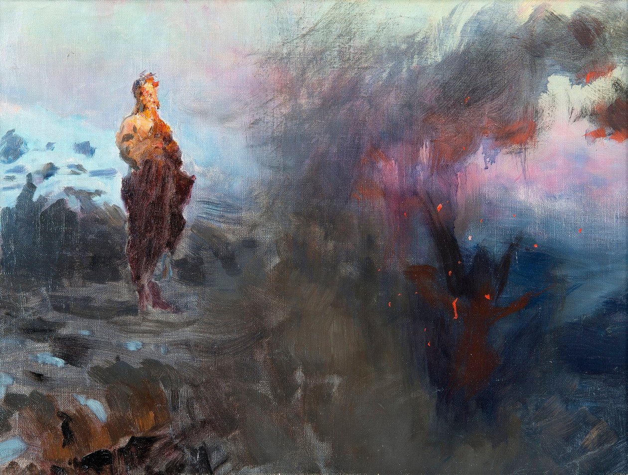 La tentation du Christ - A Tentação de Cristo - Peinture de Ilya Yefimovich Repin (1844-1930), - Óleo sobre tela, 47x60 - Coleção Particular de Ilya Efimovich Repin