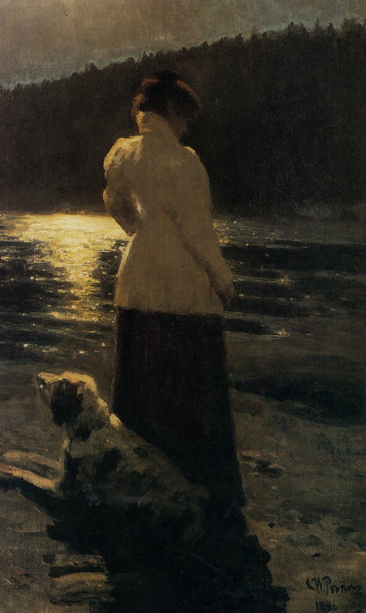 Noite enluarada, 1896 de Ilya Efimovich Repin