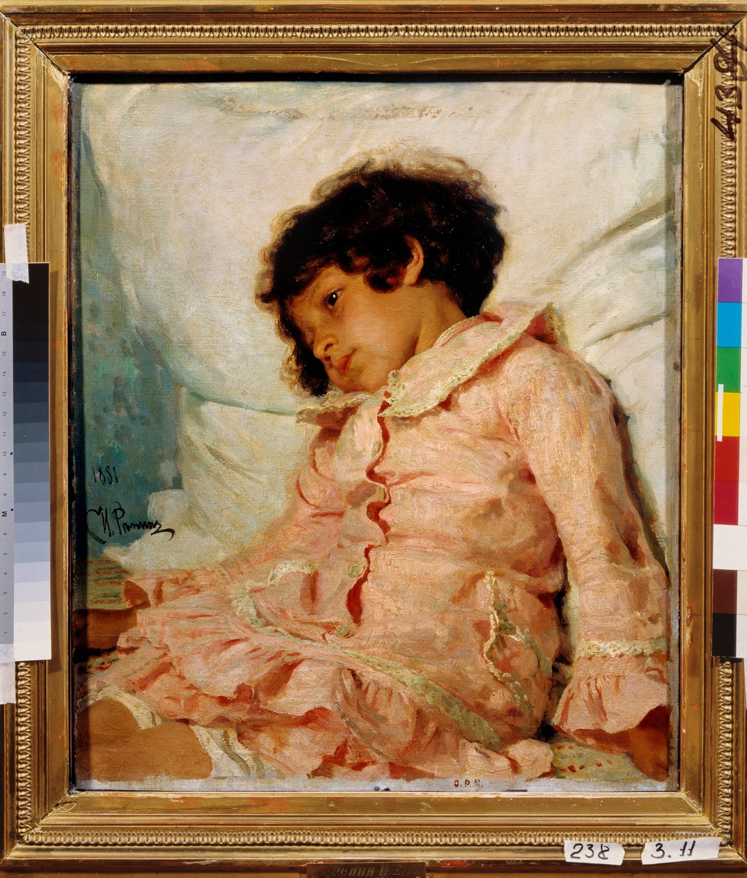 Retrato de Nadia (Nadya) Repina, filha do artista. Pintura de Ilya Yefimovich Repin (Repin) (1844-1930), óleo sobre tela de Ilya Efimovich Repin