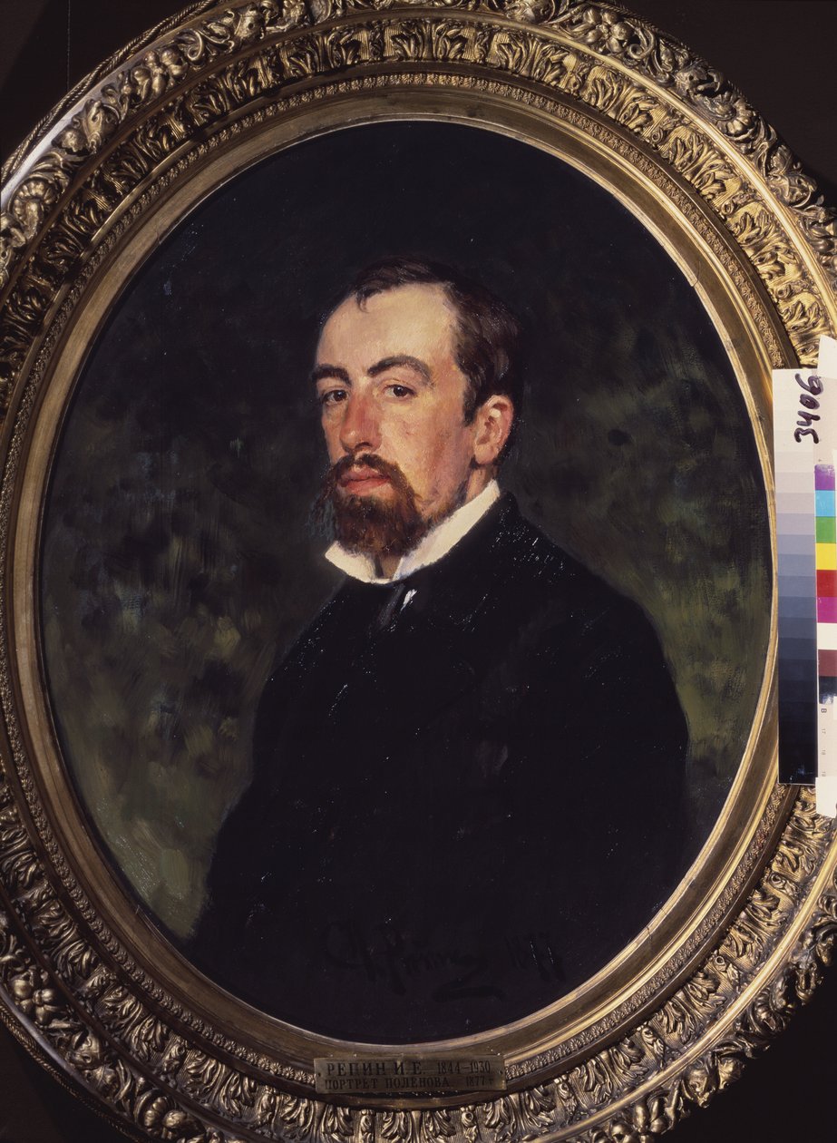 Retrato do artista Vasily Polenov (1844-1927). Pintura por Ilya Yefimovich Repin (Ilia Repine) (1844-1930), óleo sobre tela de Ilya Efimovich Repin