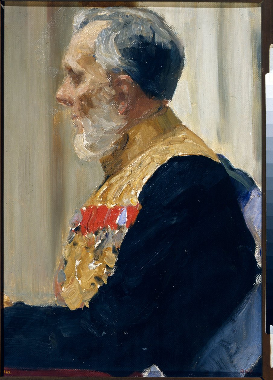 Retrato do Conde Constantin Ivanovich von der Pahien. Pintura por Ilya Yefimovich Repin (Ilia Repine) (1844-1930), óleo sobre tela de Ilya Efimovich Repin