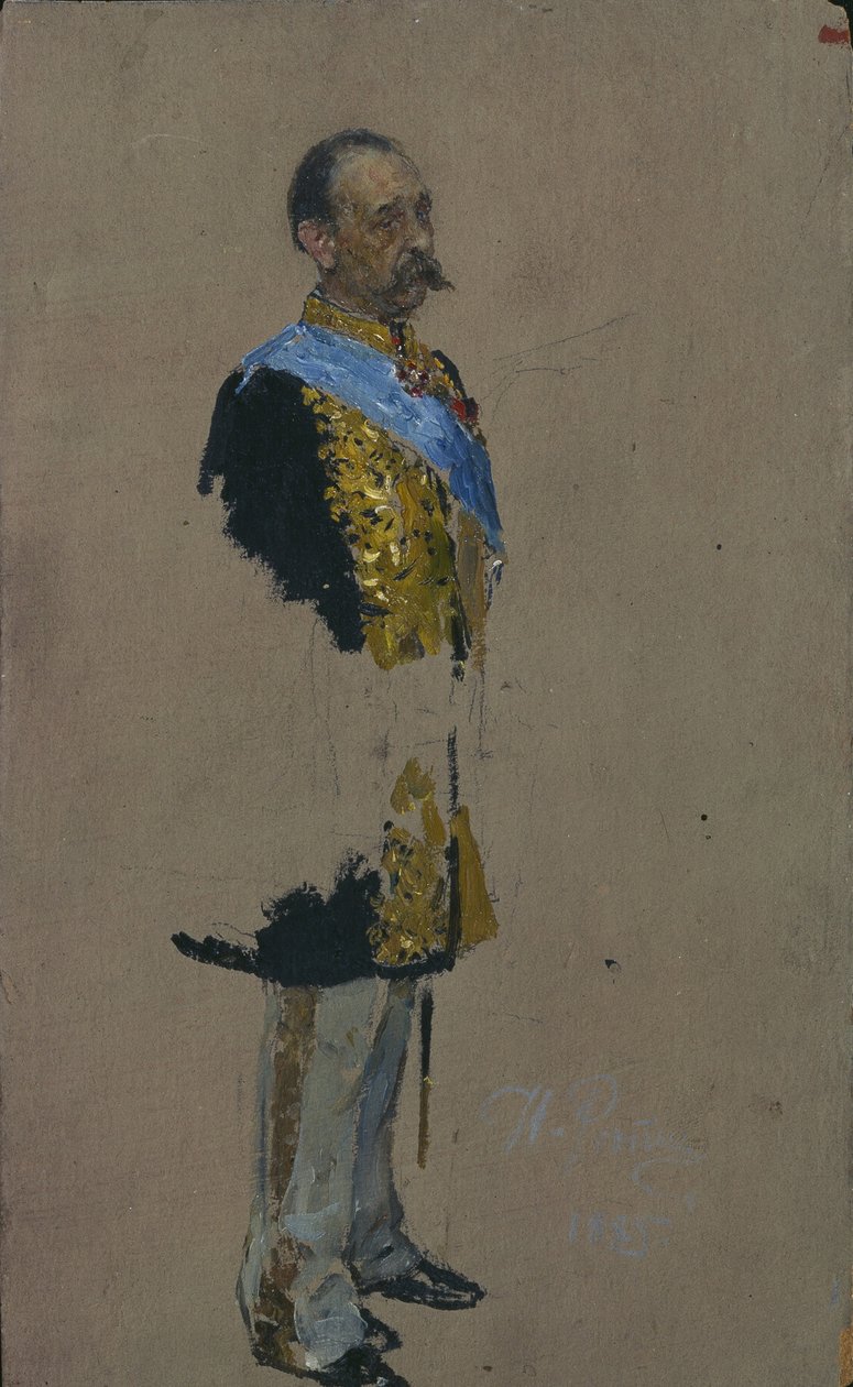 Retrato do conde Dmitry Andreyevich Tolstoy 1823-1889, 1885 de Ilya Efimovich Repin