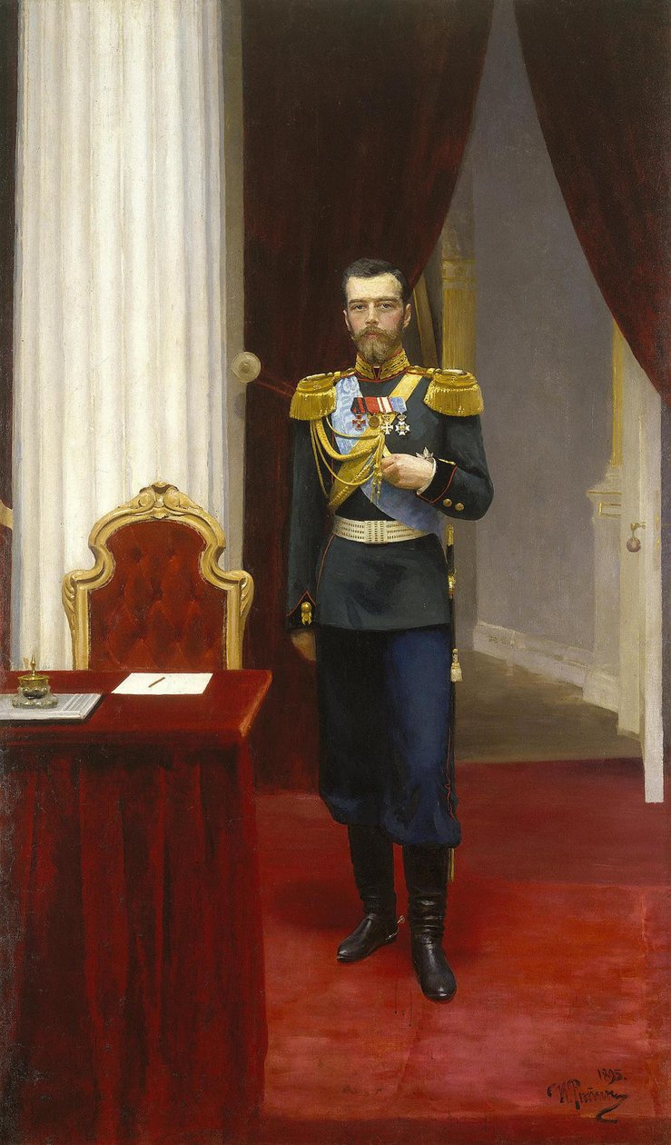 Retrato do imperador Nicolau II 1868-1918, 1896 de Ilya Efimovich Repin