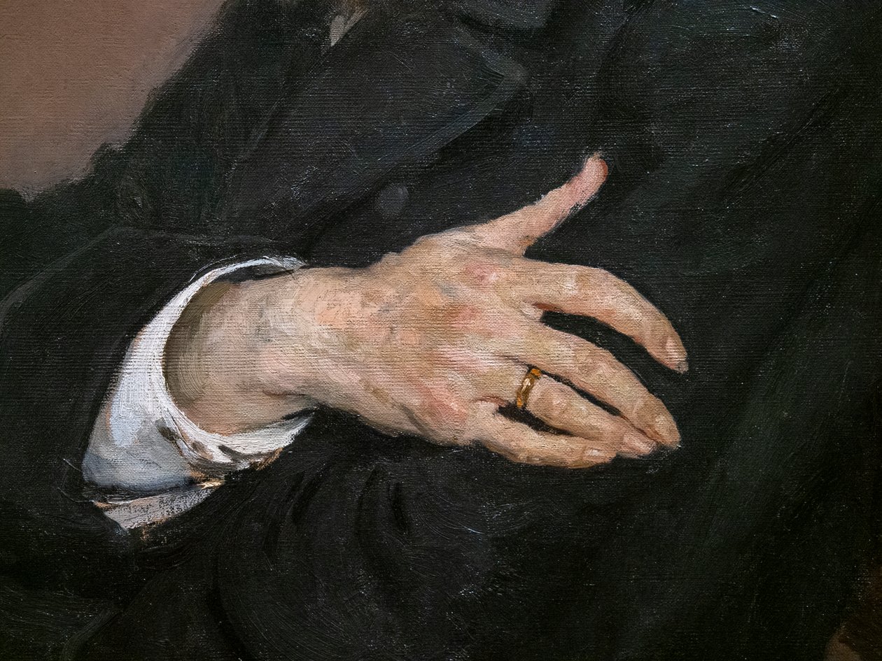 Retrato de Pavel Mikhailovich Tretyakov (detalhe) de Ilya Efimovich Repin