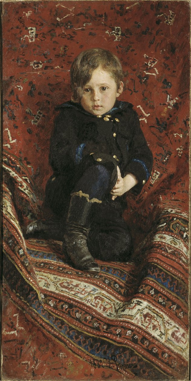Retrato de Yury Repin, o Filho dos Artistas, 1882 de Ilya Efimovich Repin