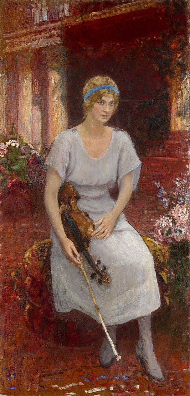 Retrato da violinista Cecilia Hansen 1897-1989, 1922 de Ilya Efimovich Repin