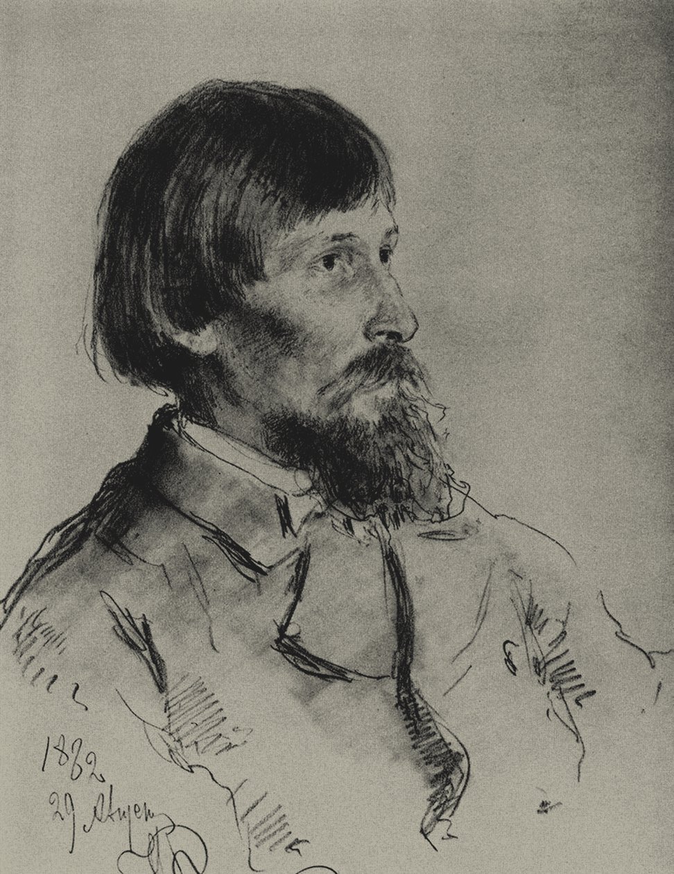 Retrato do artista Viktor Vasnetsov 1848-1926 de Ilya Efimovich Repin