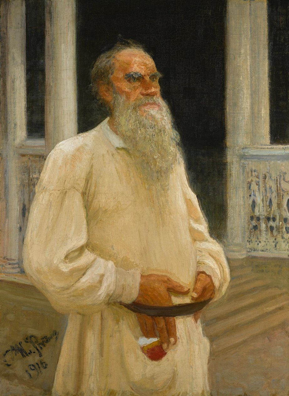 Retrato do autor Conde Lev Nikolayevich Tolstoy 1828-1910, 1916. de Ilya Efimovich Repin